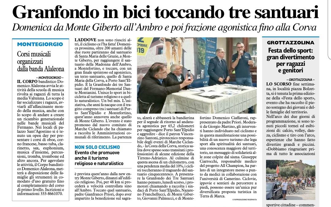 Resto del Carlino Granfondo dei Tre Santuari del Fermano